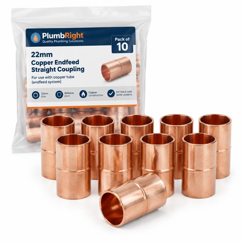 Pegler Yorkshire Endfeed Straight Coupling 22mm — Pack of 10